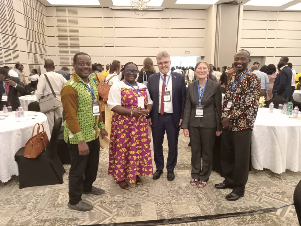 Dr. Mrs. Regina Okyere-Dankwa - Principal,  OLA College of Education, with <a href="/TESSAfrica/">TESSA</a> Open University, UK team Olivier, and Jane Cullen, QA Officer of OLA CoE, Dr. Larbi Mantey &amp; <a href="/KingAnyanful/">Victor King Anyanful</a>, TESSA Ambassador, Ghana @ the 2nd National Digital &amp; Distance Learning Conference, Gh
