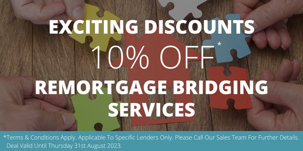 We have sizzling #discounts available for your #clients this August 🤑🔥

Contact our #legalteam today to learn more about securing 10% OFF our #legalfee on #remortgage bridging cases 📞➡️ ow.ly/PIlu50PxlgP

T&Cs Apply 

#BizHour #B2B #Finance #Property #SummerDeal