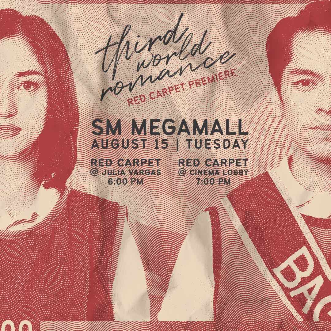 ARAT, PAYDATE! 🛍️

Kitakits sa #ThirdWorldRomancePremiereNight sa SM Megamall bukas, August 15, 6:00 PM! ❤️💚

#ThirdWorldRomance WORLD PREMIERE (awuw) this August 16