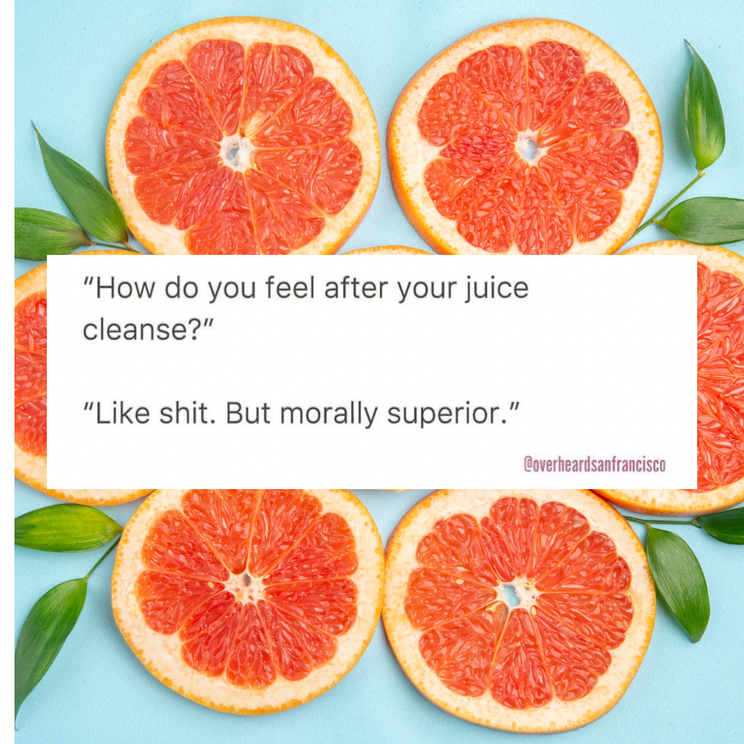 theantidietplan's tweet photo. I touch on this in my book, “The Diet- Free Revolution,” because there is so much judgement around a $4 juice container but somehow if it’s a juice cleanse that costs $398, it’s sooooo healthy and amazing. This reeks of privilege and elitism!
🗣️: @overheardsanfrancisco
#allfo https://t.co/G80PbZToUz