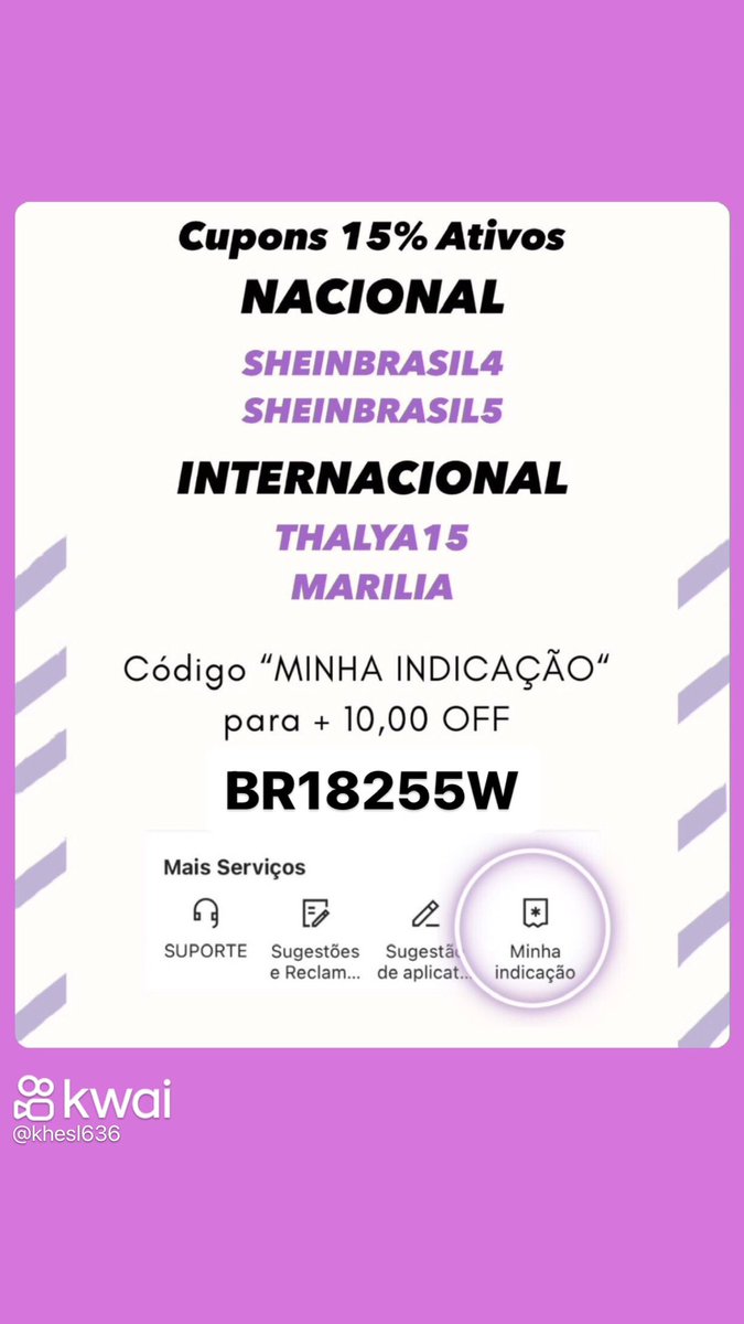 XavesAline's tweet image. Desconto extra na SHEIN 🩷 Vá em perfil &amp;gt; minha indicação &amp;gt; digite o código 👉🏼 BR18255W

#shein #sheinbr #sheinbrasil