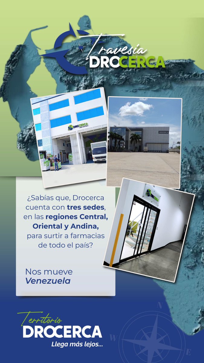 DROCERCA's tweet photo. #14Ago | Desde nuestras sedes en Caracas, Barcelona y Mérida, despachamos a farmacias de todo el país. 

Nos Mueve 💛💙❤️ Venezuela, Territorio 🇻🇪 Drocerca!!! https://t.co/eHSQbmEBVc