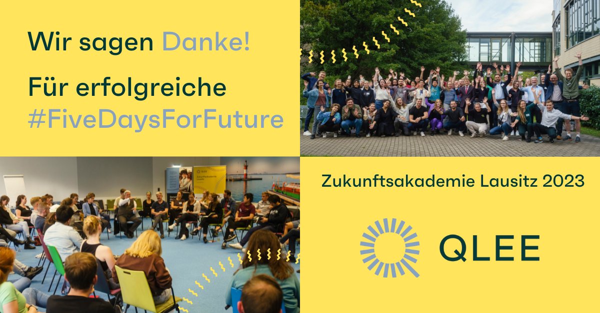 qlee_eu's tweet photo. Erfolgreicher Abschluss der ersten Zukunftsakademie Lausitz 2023 (ZAK)! Wir bedanken uns herzlich bei allen Teilnehmenden und Mitwirkenden, die zum Gelingen der Zukunftsakademie beigetragen haben! Ihr wart großartig!! #FiveDaysForFuture #qlee_zukunft https://t.co/YZWQLIrXF0