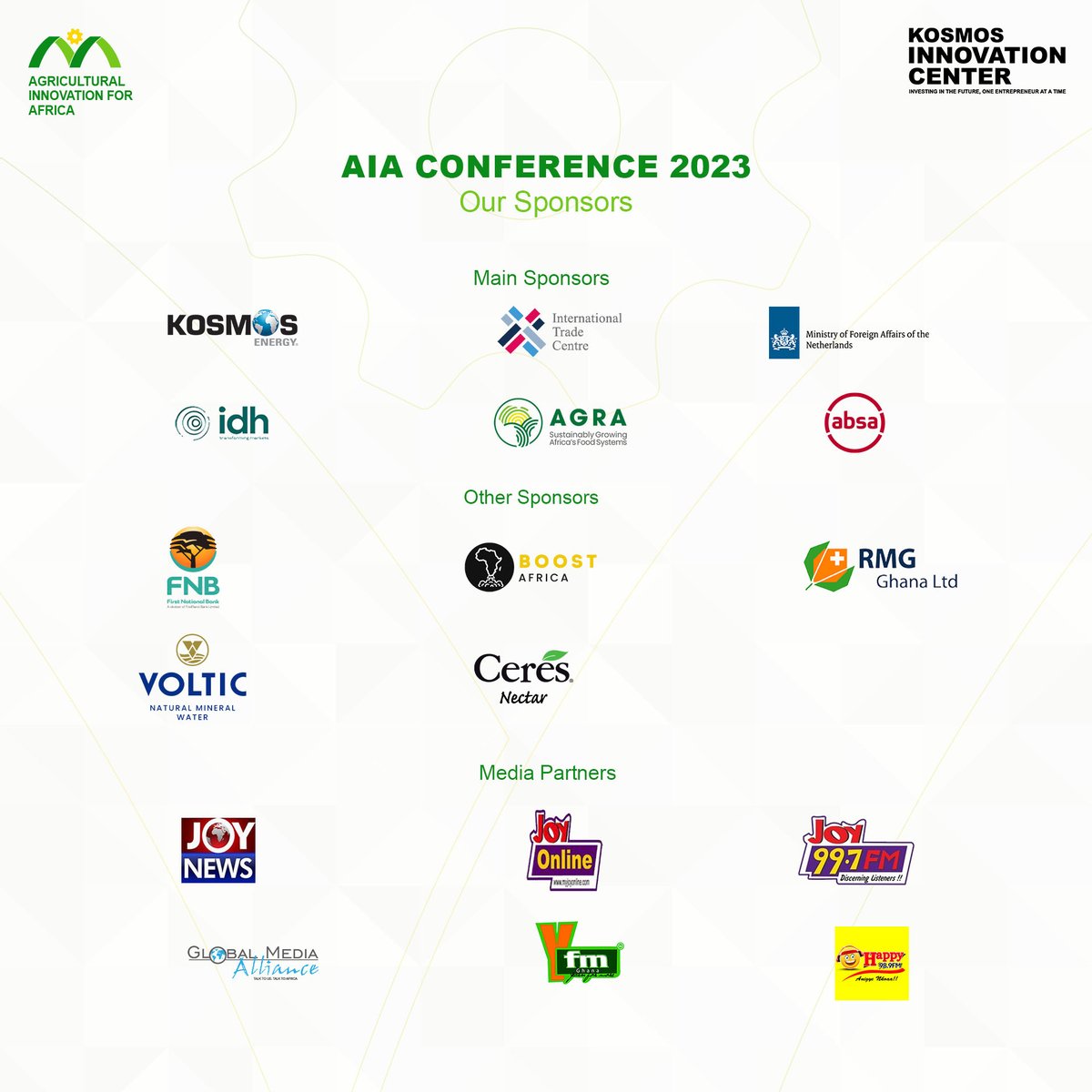 kicghana's tweet image. We are happy to announce the following organisations as proud sponsors of the AIA Conference. Stay tuned for an unforgettable event! #AIAConference2023 #SponsorAppreciation #CountdownIsOn