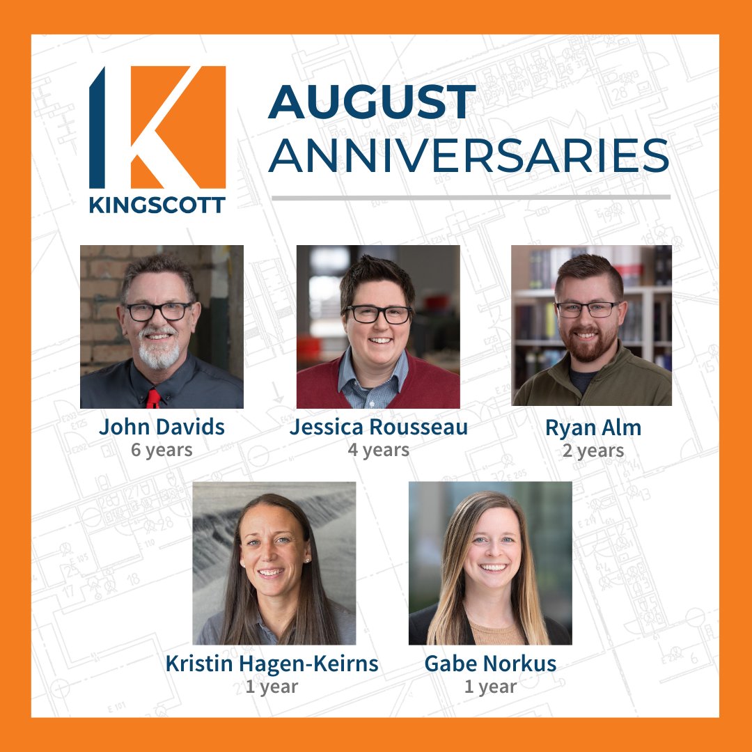 Congratulations to our employees celebrating their anniversaries in August! Thank you for being a part of our #Kingscott Family! #CreatingPlacesYoullLove