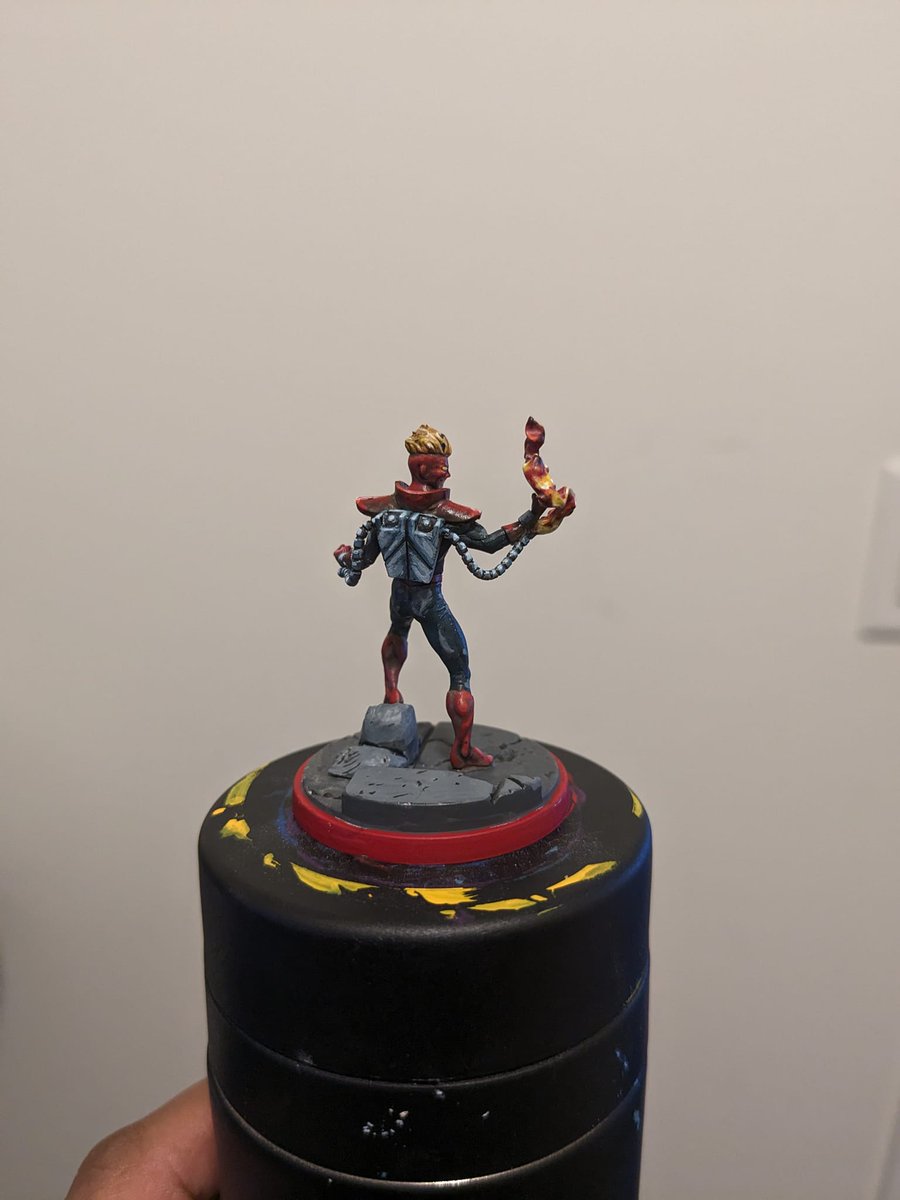 anishtantony's tweet photo. Cleared my painting table, will need to get more :). Blob and Pyro are done and ready for the squad

#MarvelCrisisProtocol #MCP #xmen @atomicmassgames #miniatures #miniatures https://t.co/6G6N72HYUK