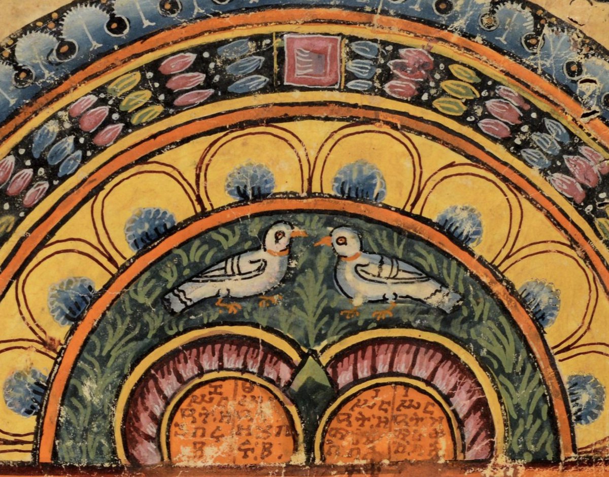 ArtEthiopic's tweet photo. Early birds – in the most literal sense (Ethiopia, 6th c.?) #birds #Twitterbirds #manuscriptbirds #abbagarima #africanbirds #lateantiquity #africanart https://t.co/IH5MPIpj6C