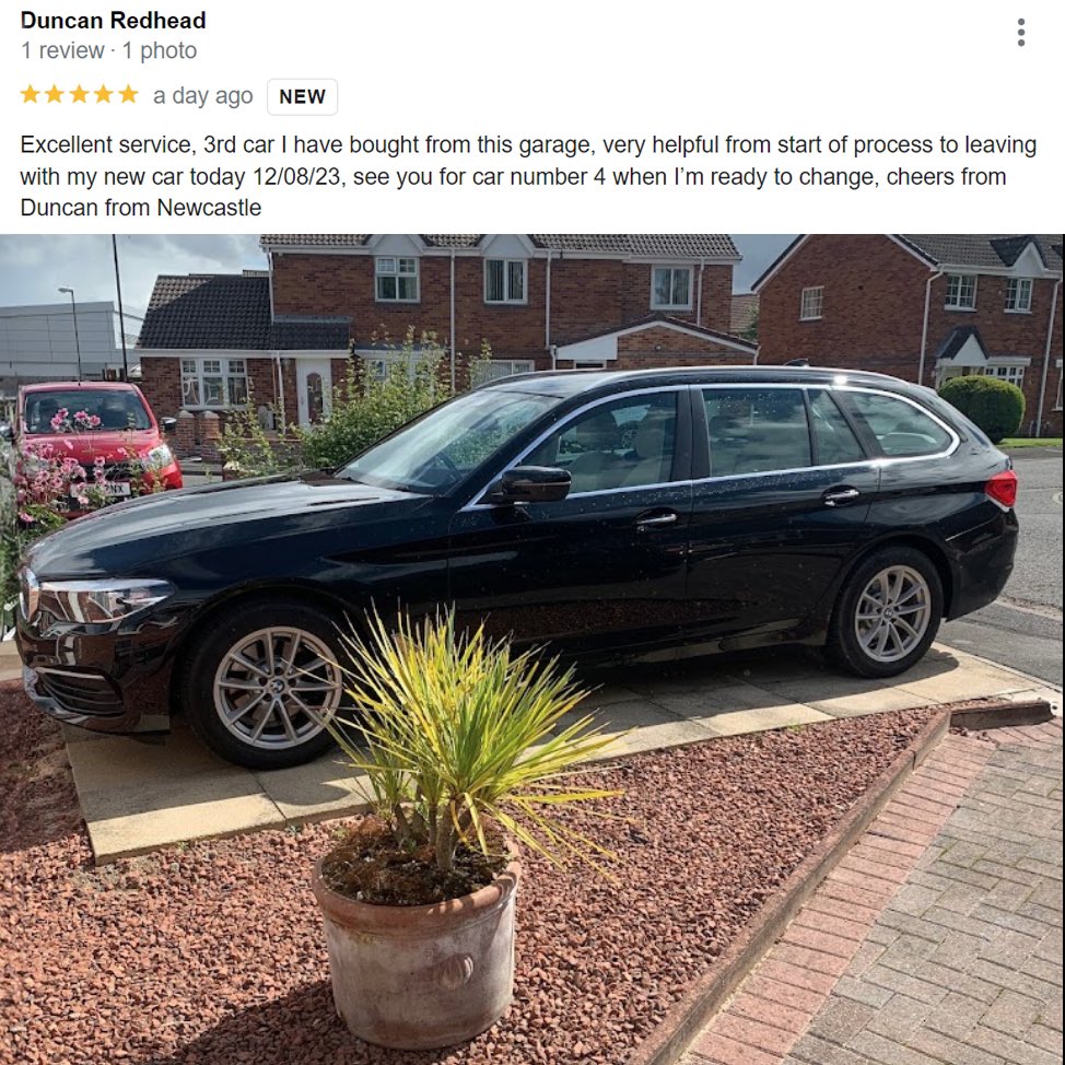 Another 5 star review from one of our many happy customers! Keeping a good relationship with existing customers is vital and returning customer Duncan came back to buy his 3rd car from us! 

Thank you again Duncan and we can’t wait to see you back again for the 4th! 🎉🚗