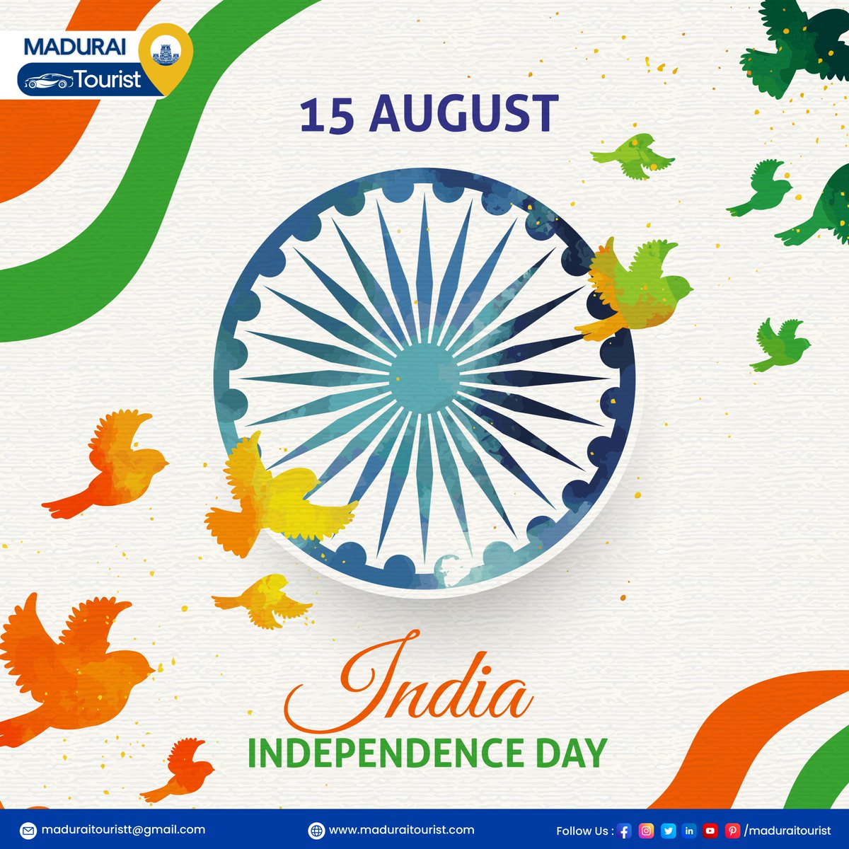 Wishing you a joyous and proud Independence Day! May our nation continue to prosper and shine. 🇮🇳 #IndependenceDay2023 #ProudNation #maduraitourist #letsconnect #happyindependenceday2023 #independenceday2023 #india #august #happy #freedom #love #indian #jaihind