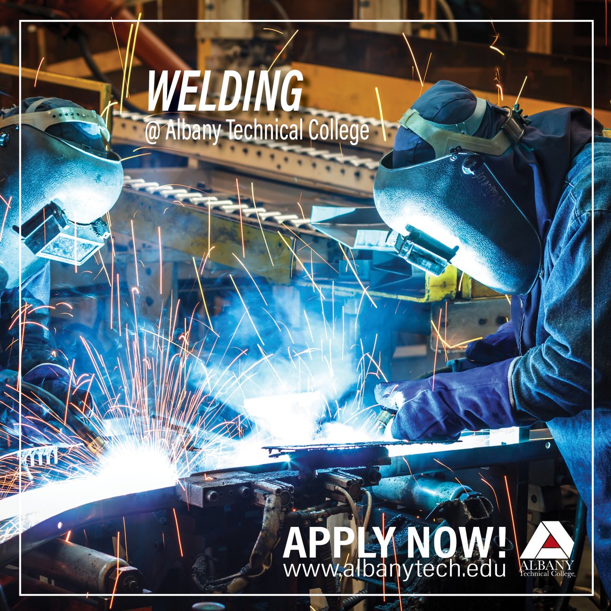 AlbanyTech's tweet photo. Your Career Starts Here!
WELDING & JOINING TECHNOLOGY
Interested in becoming a welder? FMI, visit https://t.co/9b79WMU0Pp
#albanyga #albanytech #albanytechnicalcollege #welding https://t.co/8FYYjlGHp2