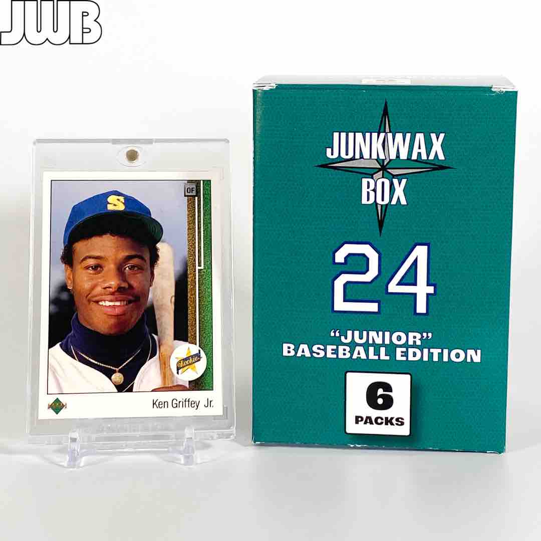 NOW AVAILABLE!  Check out our new blaster boxes, including “Junior” Edition.  You’ll have a chance to pull a Ken Griffey Jr. 1989 Upper Deck RC!