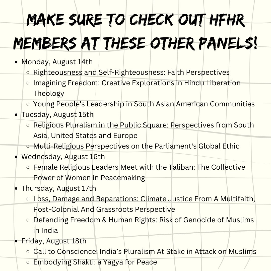 Hindus4HR's tweet image. Exciting times as #HfHR is at the Parliament of World Religions! Engaging panels &amp;amp; thought-provoking discussions aim for a harmonious world. Dive into interfaith conversations &amp;amp; explore the impact. Details below. #UnityThroughFaith
🌍🙏 #HarmonyForAll 
parliamentofreligions.org