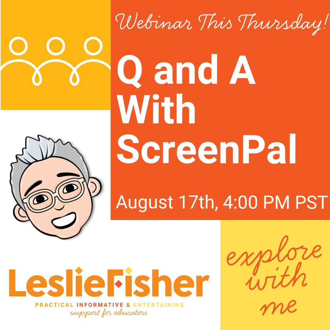 📣 Webinar this Thursday! Back-to-School with ScreenPal Q&A 🗓️ August 17th at 4:00 PM PST. See and learn about some of the newest and most useful features @screenpalapp offers Educators. 🖥️ More Information / Register: bit.ly/47wVNL9