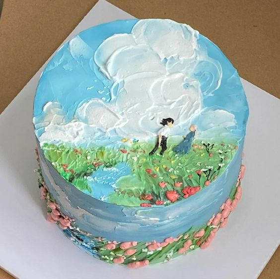 daily_dolce's tweet image. Howl's moving castle cake made by augustchoose_