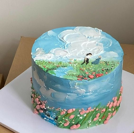 daily_dolce's tweet image. Howl's moving castle cake made by augustchoose_