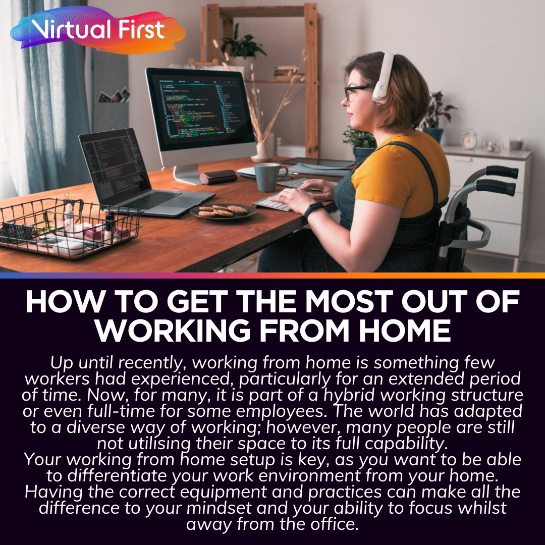 virtual_first's tweet photo. From novelty to necessity, remote work has transformed. Yet, many overlook the importance of an effective home office setup. Clear boundaries between work and leisure are crucial. 
Learn more: https://t.co/YZCdtweB6v

#wfh #remoteworking #workfromhome #homeoffice https://t.co/UixdC99kQY