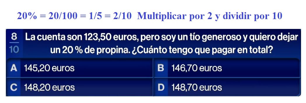 ¡Por fin! Gracias por completar el episodio 130 de "El comodín de la 1" <a href="/maria_escario/">María Escario</a> <a href="/RTVE_Com/">RTVE Comunicación y Participación</a> 

#iprmat En la escuela secundaria obligatoria aprendemos a usar el índice de aumento porcentual con calculadora pero en este ejercicio de cálculo mental debemos usar otra estrategia