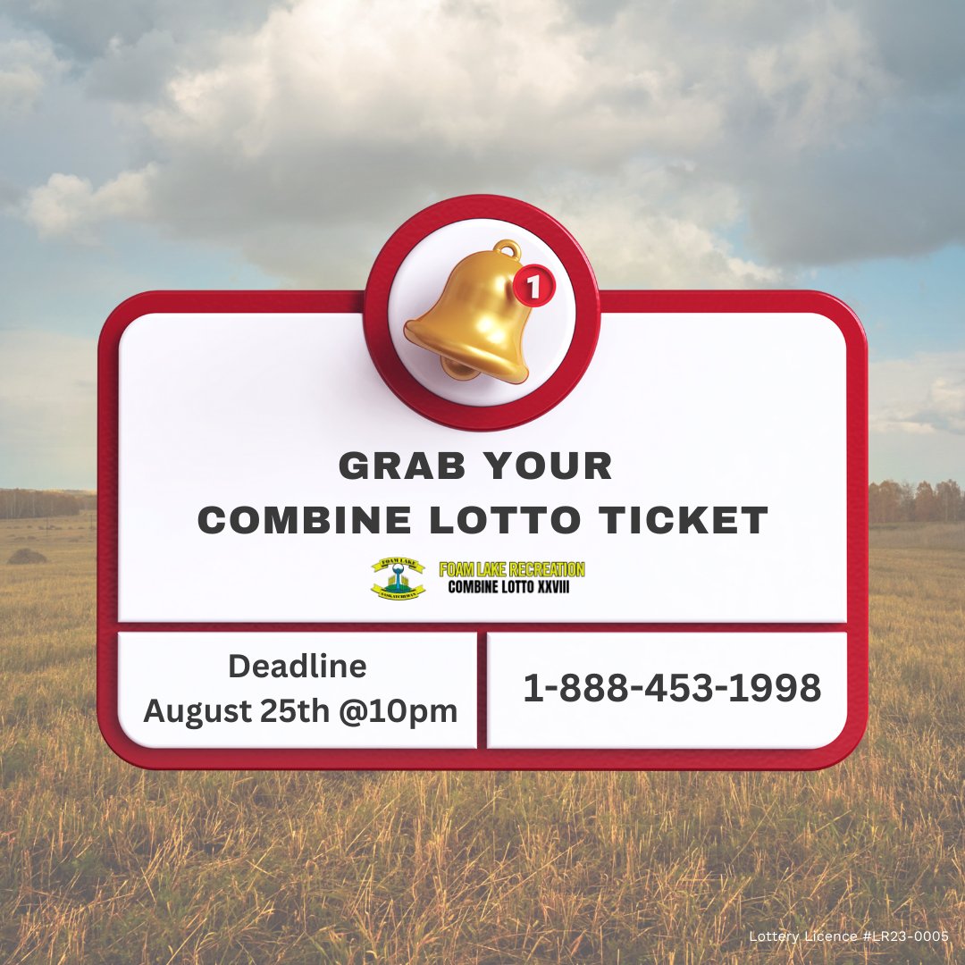 foamlakelotto's tweet photo. Don't Miss Out! Grab Your Tickets Now Before It's Too Late!⏰🚨
Time is running out to secure your chance at the 2023 Foam Lake Combine Lotto! T

#FoamLakeLotto #FoamLakeCombineLotto #SupportLocal #foamlake #foamlakesk  #saskatchewan #saskatchewanlottery #supportlocal #Skwinners https://t.co/P2YusKT4cw