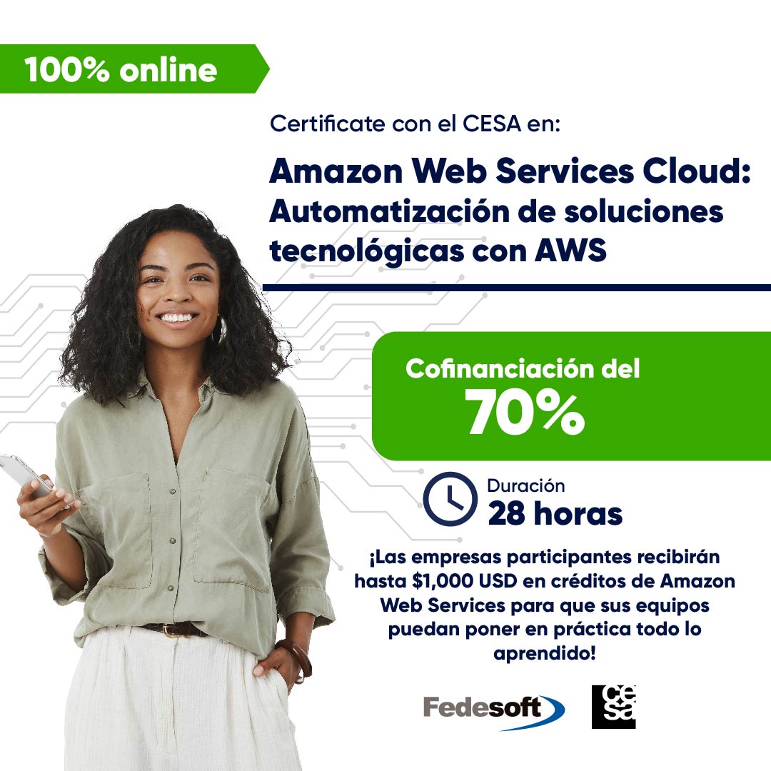 FedesoftCol's tweet photo. ¿Eres Gerente, Director, Coordinador o Líder del área de Software y TI?
Acelera los procesos de transformación digital capacitándote en el curso de #AmazonWebServicesCloud.
¡Reserva tus Cupos! https://t.co/uRNiXBFRdF y obtén hasta 1.000 USD en créditos de Amazon Web Services! https://t.co/QiqKpMeJXg