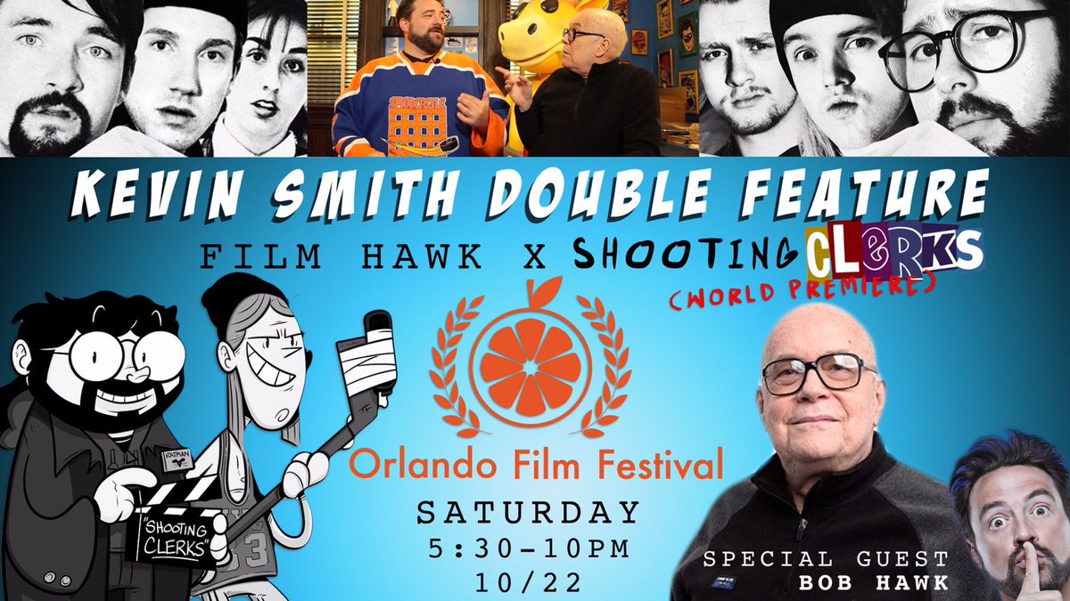 bobhawkdoc's tweet image. Seeing Shooting Clerks yesterday at @SmodCinemas reminded me of the ‘Kevin Smith Double Feature’ of SC &amp;amp; Film Hawk at the 2016 Orlando Film Festival.