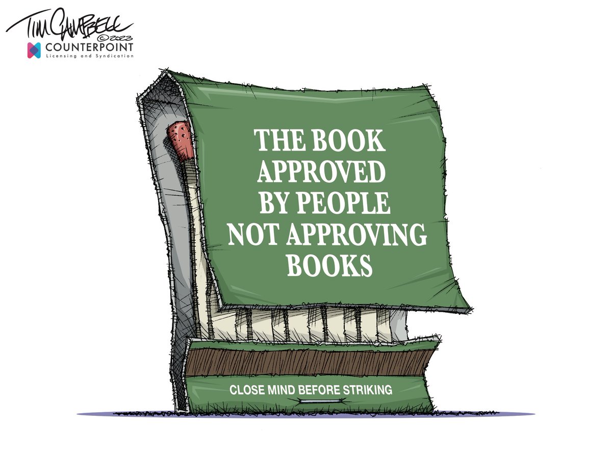 tc2oons's tweet photo. The Book Approved
#BookBans #Censorship #LibraryBoards #SchoolBoards #Students #Teachers #Parents #BookBurning #Freedom #Reading @AAEC_Cartoonist @EandPCartoons @IndianaJournos @INCapChronicle @newcounterpoint @nwi https://t.co/nY8whqfykq