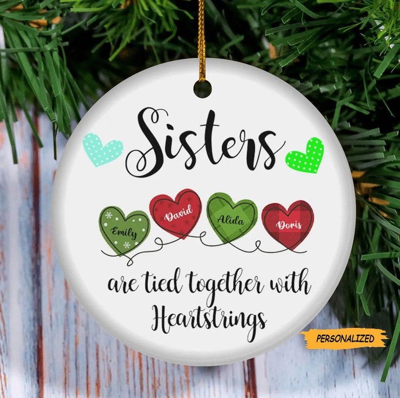 thegiftio's tweet photo. Personalized Sisters Christmas Ornament Custom Sister Gift Idea Cute Personalized Gift for Sisters Sister Heartstrings Christmas Ornament https://t.co/oYwNVHCzxe