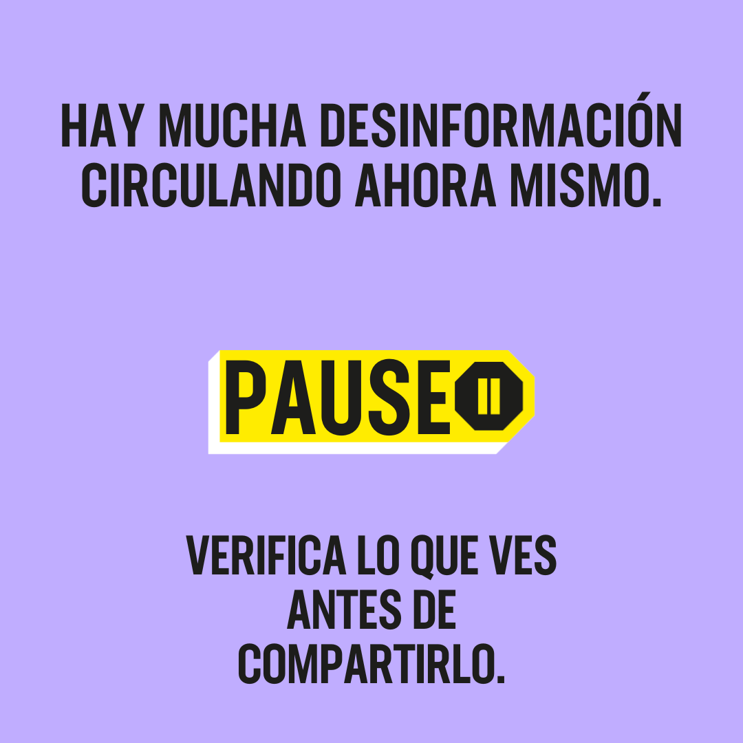 La difusión de información falsa durante una crisis dificulta la comprensión de lo que está ocurriendo.

No todo lo que vemos en Internet es cierto.

❌ No compartas rumores.

✅ Elige contenido de fuentes confiables.

Verifica los datos antes de compartirlos.