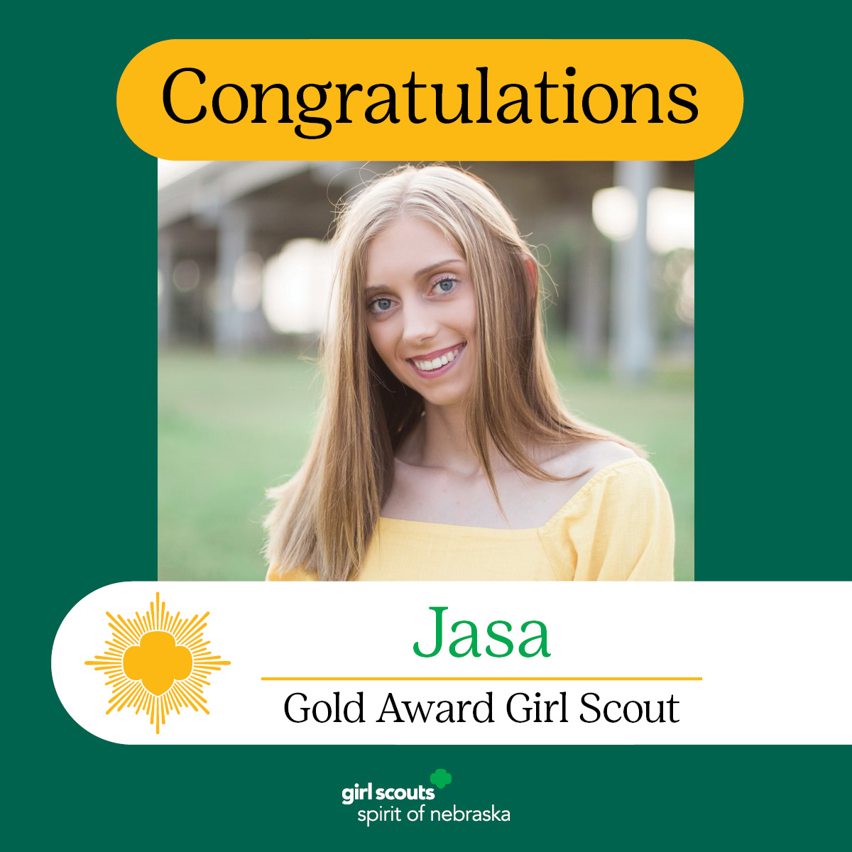 Congratulations to the 2023 Gold Award Girl Scouts! Meet Jasa! 💚 She created a children’s book called “I Spy with My Little Eye” about the importance of regular eye exams for young children. 
Read more: bit.ly/3KpbTwt