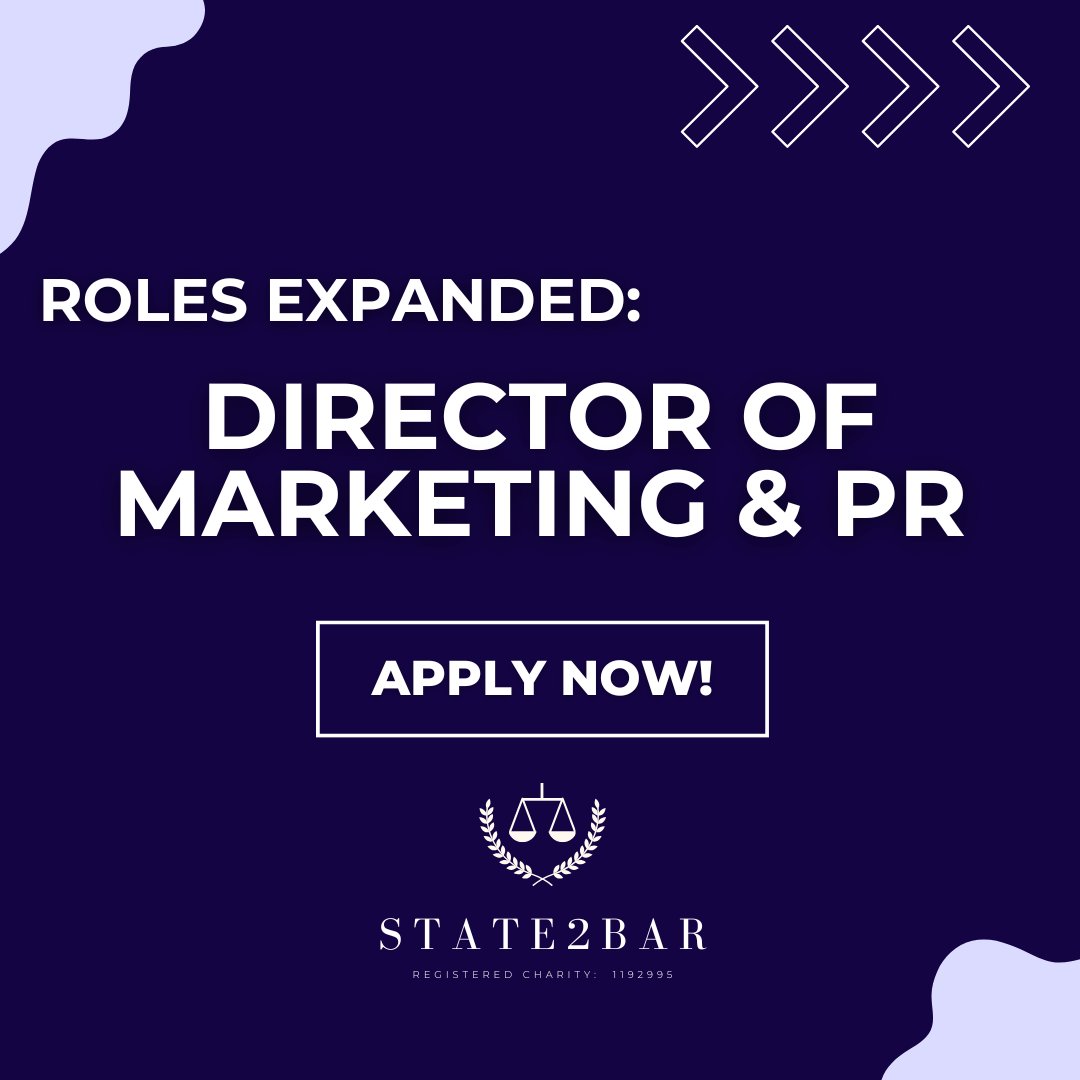 State2Bar's tweet image. More information on a role we're recruiting for - Director of Marketing &amp;amp; PR!

#recruitment #socialmobility #marketing