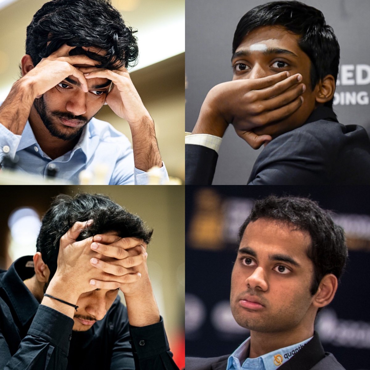 This is insanely amazing! Out of the last 8 in the 2023 @FIDE_chess World Cup, 4 are from India 🇮🇳! @viditchess being the oldest is ONLY 28! @DGukesh @rpragchess @ArjunErigaisi are all TEENAGERS! The US has 2 with Caruana & Dominguez, Carlsen, and host country hero Abasov. No…
