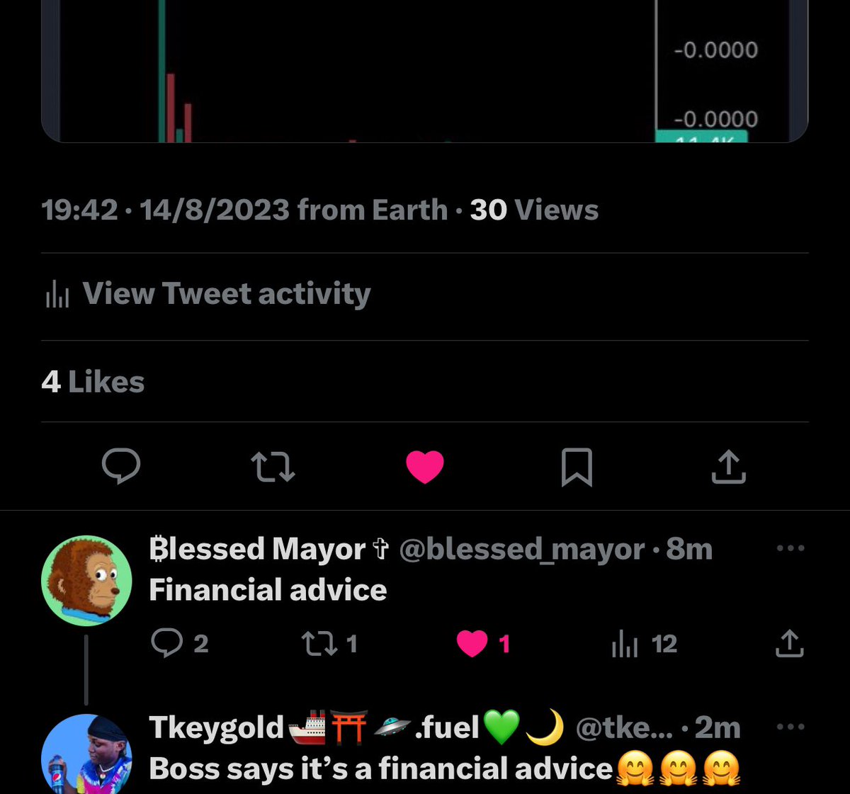 tkeygoldNFT's tweet photo. Boss @blessed_mayor says it’s a financial advice🤗🤗🤗 https://t.co/1mk7sDLjeY