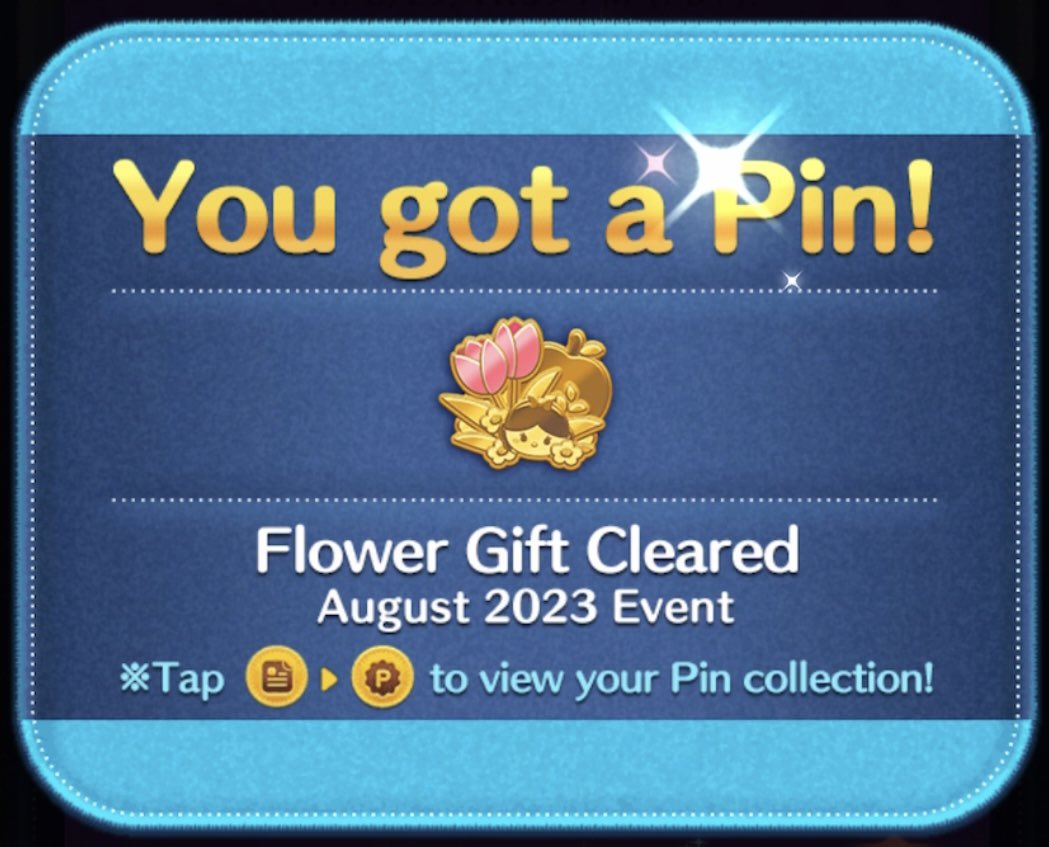 TsumSana's tweet photo. The Flower Gift event! 🌺🍃

.
.

Got the eve PIN 📍 

.
.

August 2023 💐 https://t.co/I84ce9nMB0