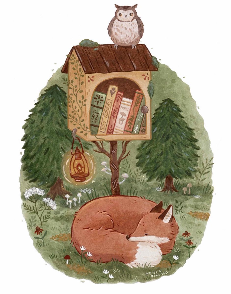 kristinaskland's tweet image. Just a tiny forest library🌲🦊📚