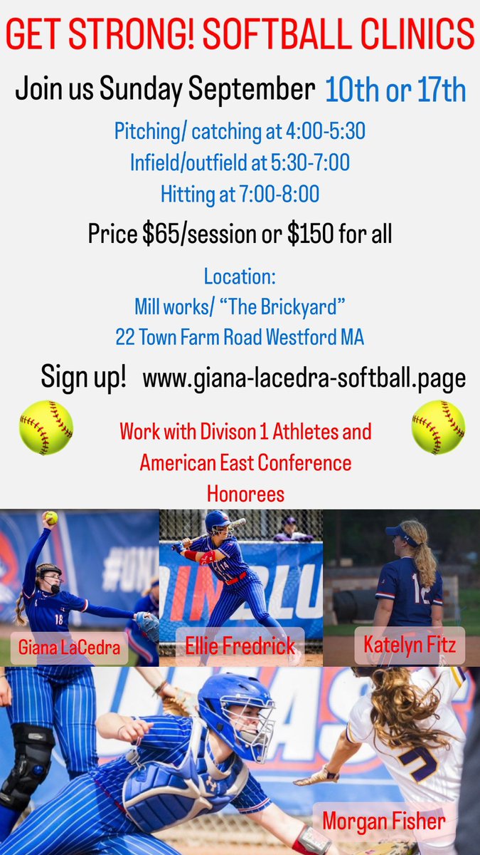 gianalacedra's tweet photo. September is closer than we all want. But here’s something to be excited for… Join my teammates and I two nights this fall to get stronger! All ages and levels welcome🥎 Sign up with the link! https://t.co/aOsjAR99xi https://t.co/GKwyWmPJS9