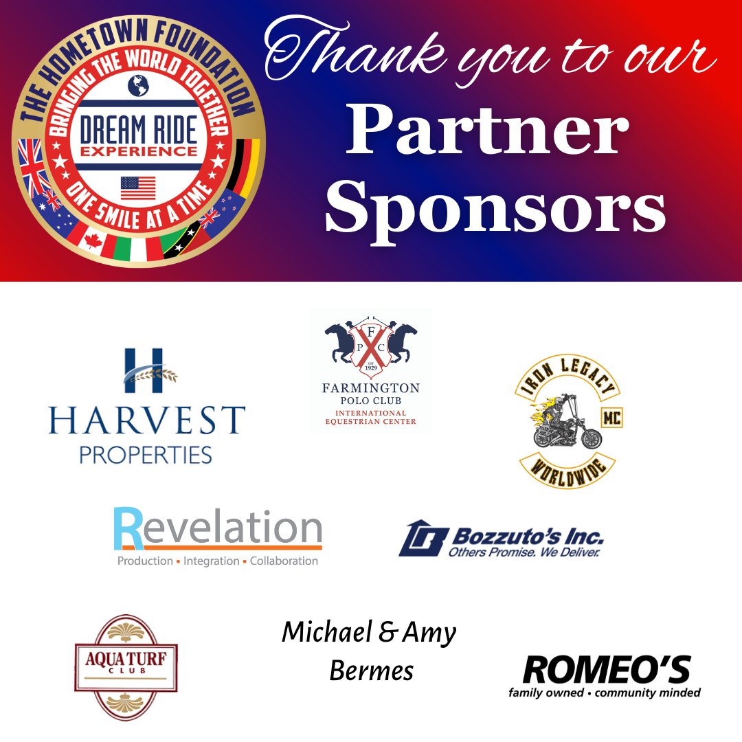 Thank You to our Presenting Sponsors! Due to your generosity, over 500 Dream Riders will have the time of their lives.