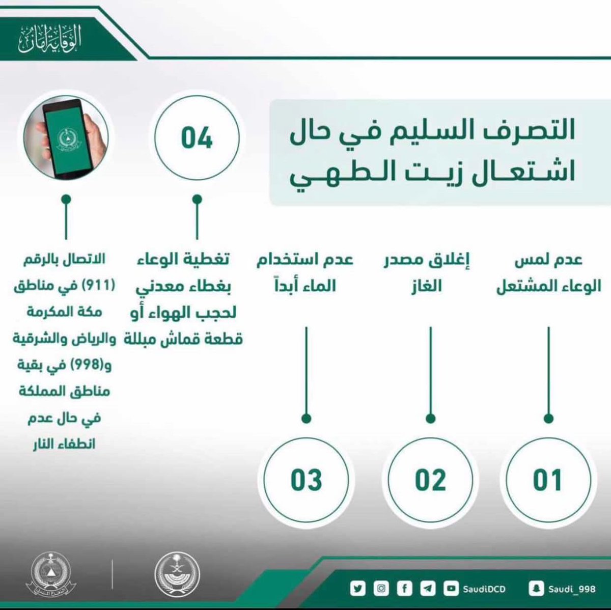 (ماذا تفعل عند إشتعال زيت الطهي)