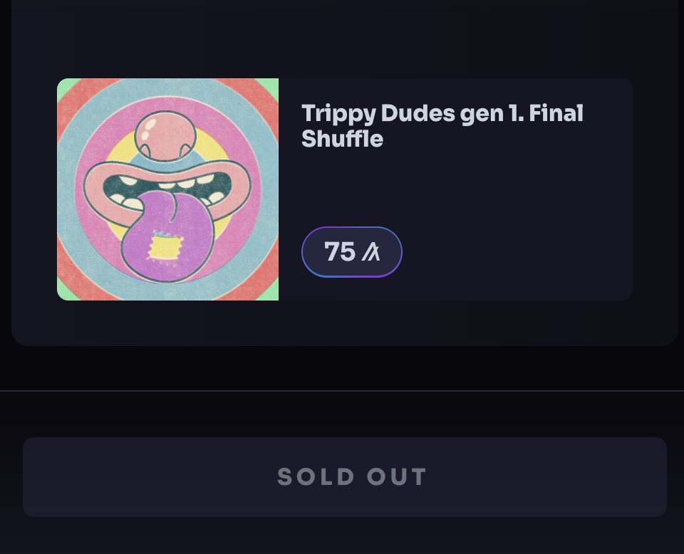 😀Sold Out! Big Big thanks my friends, it was awesome. Now I have two in the morning, I'm leaving happy to sleep, and tomorrow I will determine the winners of Mostly frens and Dude #500