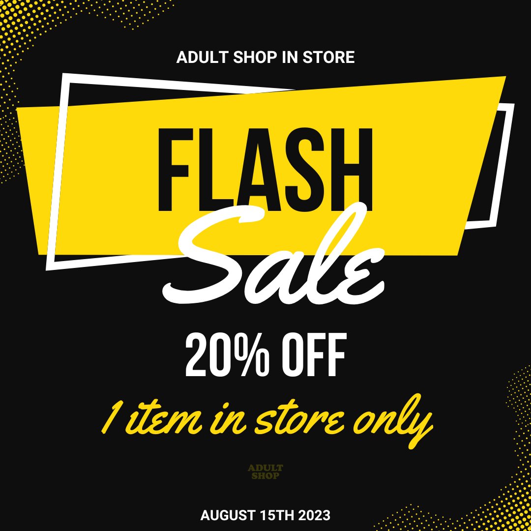 TheAdultShop's tweet image. 🎉🛍️ One-Day Flash Sale Alert! 🛍️🎉 
Show this at the Register!
📅 Date: TODAY
⏰ Time: 10a-10p
📍 Location: 8 Locations in Oregon
#FlashSale #InStoreOnly #ShopTillYouDrop #LimitedTime #UnbeatableDeals