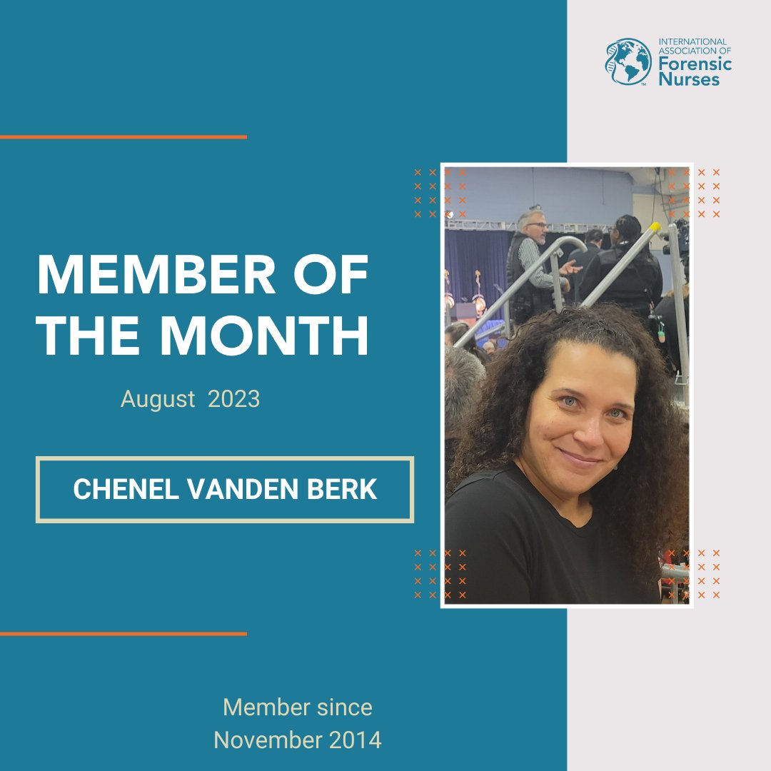 ForensicNurses's tweet photo. Meet Chenel, our Member of the month! Chenel has been an active IAFN member since November 2014.

Thank you, Chenel, for all that you do in the field of Forensic Nursing!

#IAFNMember #IAFNMembership #Memberofthemonth #ForensicNursing #ForensicNurses https://t.co/JahVFgr4Vy