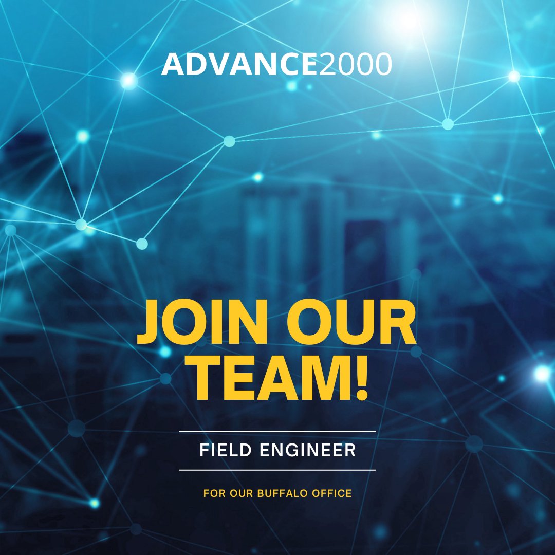 Advance2000's tweet image. Our Buffalo Engineering Team is expanding!👏 We are looking for an experienced Field Engineer to join our team.  For more information on the position or to apply, reach out to us at info@advance2000.com! 
#hiring #ITengineer #buffalo #buffalony #amherstny #buffaloIT #buffalojobs