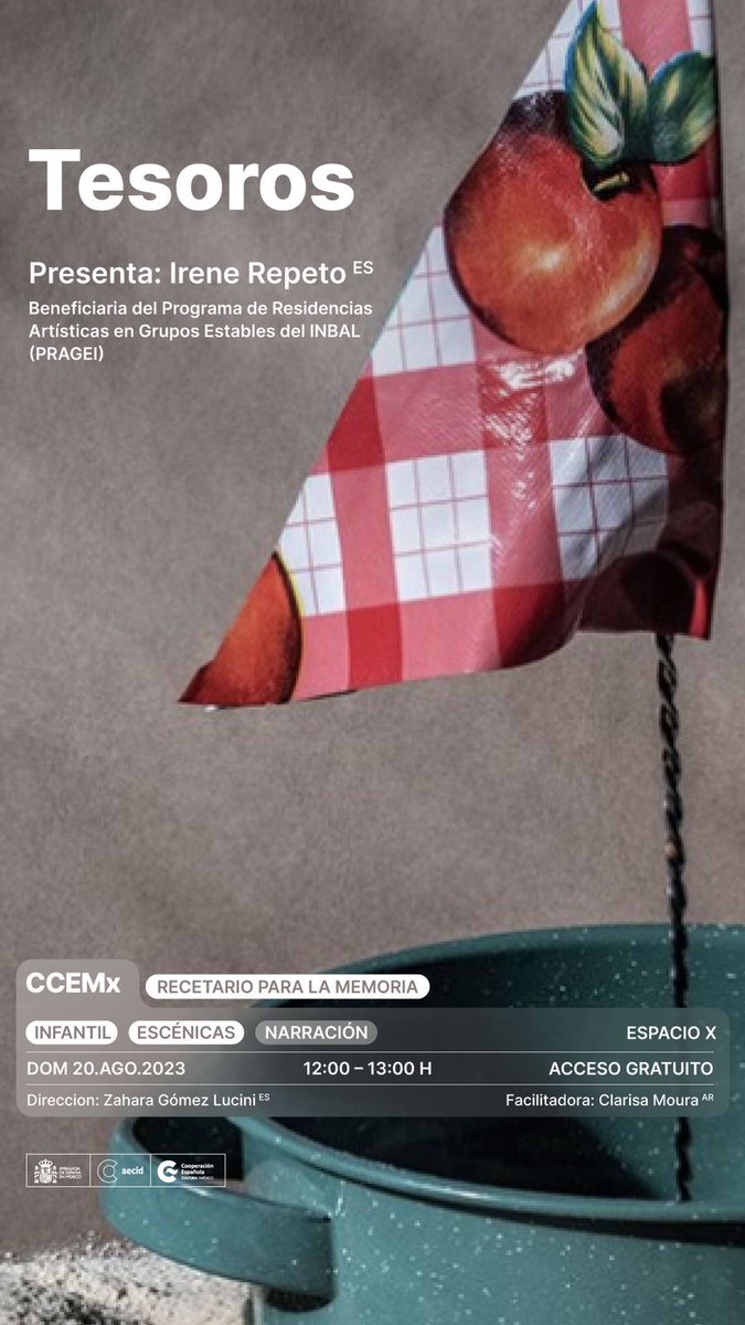 Este domingo activamos el dispositivo teatral "Tesoros" para comenzar a conversar con las infancias y les jóvenes sobre el trabajo que realizan los grupos de búsqueda de personas desaparecidas.
<a href="/ccemx/">Centro Cultural de España México</a> 
Más info 👇