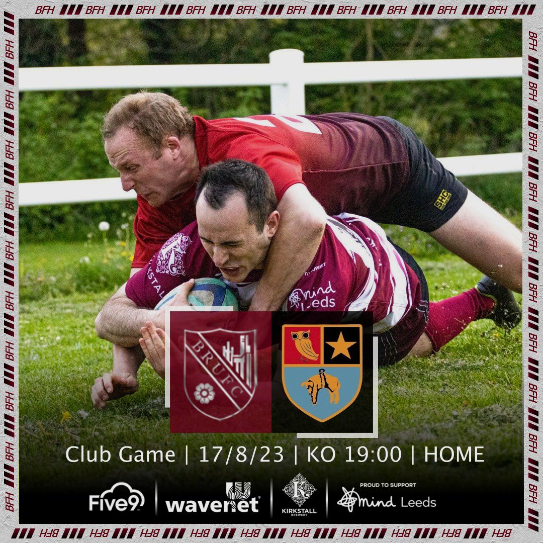 HERE WE GO! 

This Thursday we take on Leeds Modernians in our first home preseason game of the season! 

Free Entry ☑️ 
Bar Open ☑️ 
A Great Game of Rugby ☑️