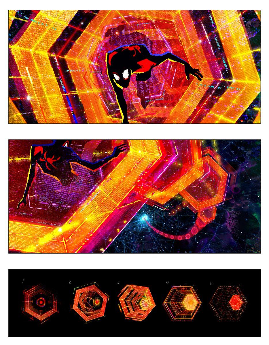 Portal illustration and design~ The bottom shows my rough concept of how the portal appears and fade out. #AcrossTheSpiderVerse #SpiderVerse