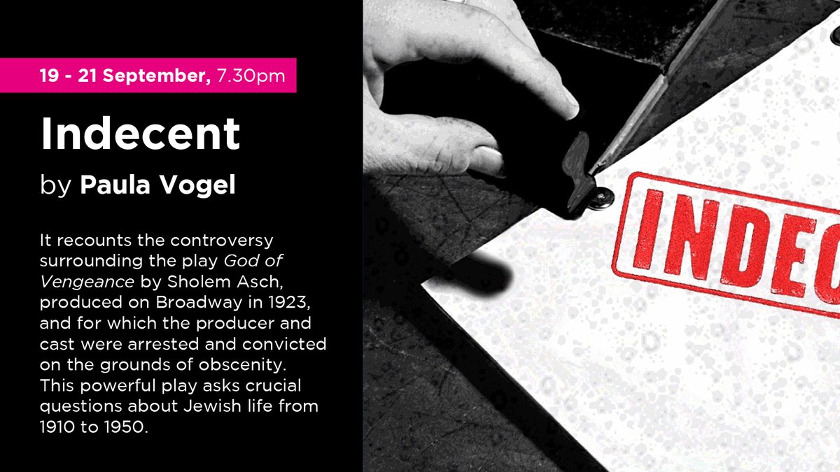JW3London's tweet image. How many plays have you seen that had the producer and cast arrested on the grounds of obscenity? Well that's what happened to Sholem Asch's 1923 play "God of Vengeance". 100 years later, we're showing #Indecent, which looks at its controversy.

Tickets: ow.ly/pOl150PsVAP