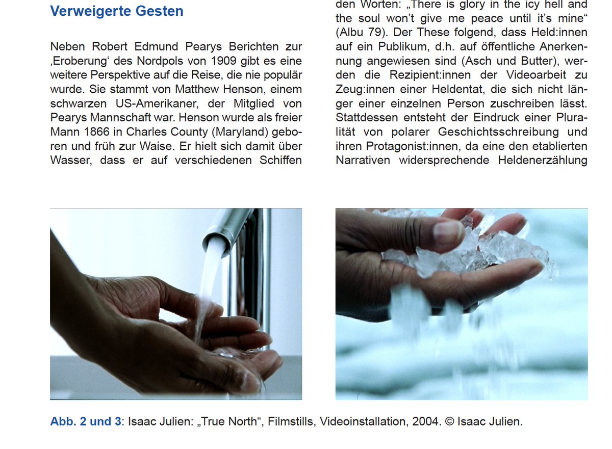 My paper on ice as an archive of environmental knowledge and a gesture of environmental change in Isaac Julian's "True North" has just been published Open Access🥳: freidok.uni-freiburg.de/data/238494

#isaacjulian #arcticart #environmentalart #environmentalhumanities