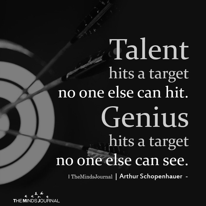 kansenclub's tweet photo. "TALENT hits a target no one else can HIT. 
GENIUS hits a target no one else can SEE."
- Arthur Schopenhauer

#KansenClubQuote #ThinkMusic https://t.co/qu8llVRfqE