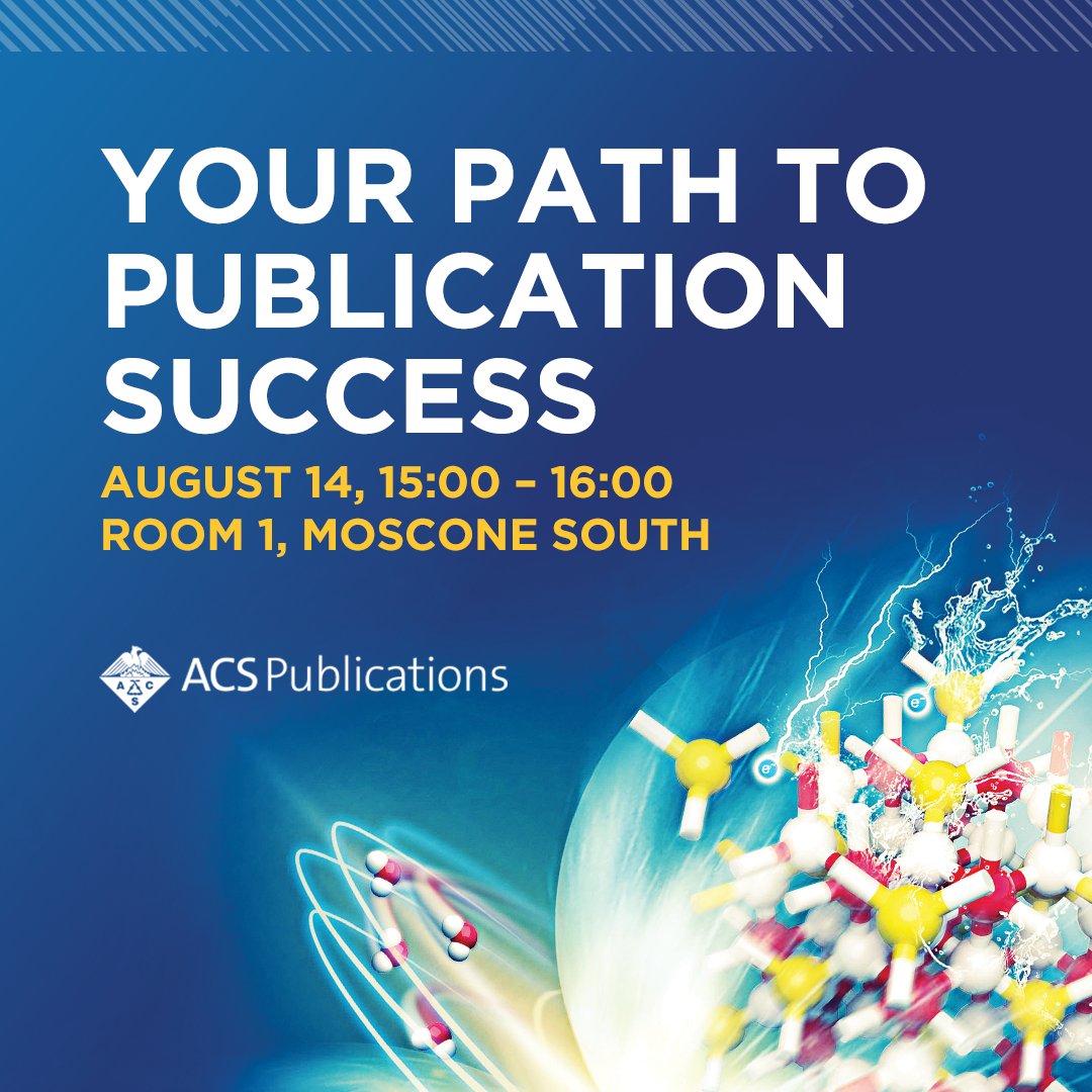 ACSPublications's tweet photo. Learn how to publish in an ACS Journal today. Find out more about ACS Author lab at "Your Path to Publication Success with ACS Publications" during #ACSFall23 @ACS4Authors
https://t.co/aoFQd3nYuF
📅 Monday August 14, 15:00-16:00
📍Room 1, Moscone South https://t.co/Ke37eFiVWQ