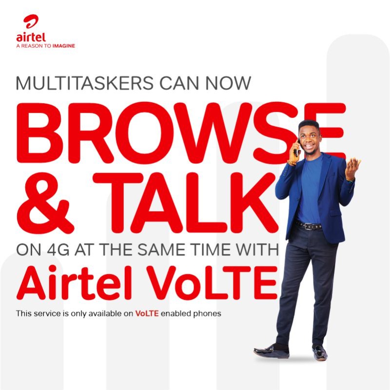 AirtelNigeria's tweet photo. Browse and talk.

With Airtel VoLTE enabled on your device, you can browse and talk.