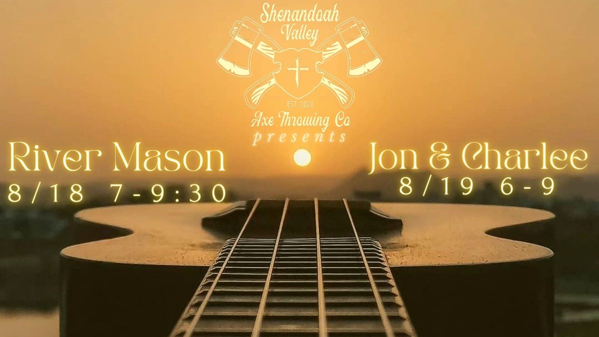 SVAXECO's tweet photo. #livemusic #livemusicvirginia #livemusicfrontroyal #discoverfrontroyal #axethrowing #shenandoahaxethrowingco #SVAXECO #rivermason #jonandcharlee https://t.co/AJFYY3yUsh
