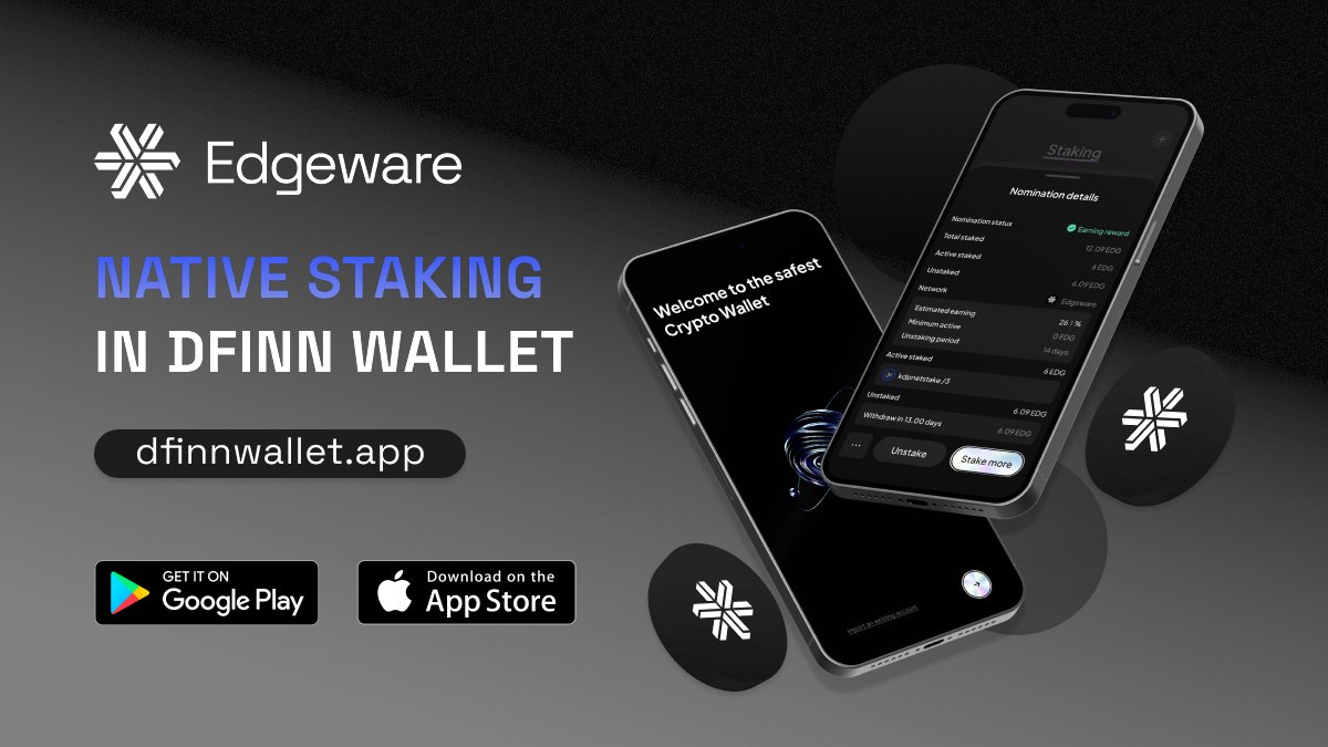 EdgewareDAO's tweet photo. 📢: Edgeware staking is now implemented on to the @dfinnwallet  
Elevate your staking game with the new update 💼

Stake $EDG like a pro and enjoy the benefits of a robust and user-friendly staking experience!!! https://t.co/FFYPDlge5m